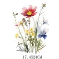 Beautiful watercolor wildflower heat transfer iron-on patch for clothes, 17.4x24cm - Watercolor Wildflower Pattern (DF1453)