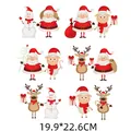 Patchs de transfert thermique de Noël pour vêtements, design Père Noël et bonhomme de neige - Collection de Personnages de Dessins Animés de Noël (DH058-1)