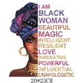 Heat transfer patch featuring a Black woman in a headwrap with affirmations, 20x23cm - 20x23cm