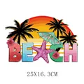 Colorful summer beach theme heat transfer patch for clothing DIY decoration 25x16cm - Beach Starfish Style (DH0601)