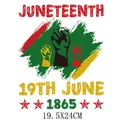 Juneteenth 1865 black history themed heat transfer decal for T-shirt DIY clothing - 19.5x24cm Pack / Large Juneteenth Fist Pattern (DH1350)