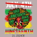 Juneteenth Afro-Frau Grafik Bügelbild Textiltransfer Aufkleber für Kleidung 21.2x24cm - Große Afro Sonnenbrille Frau (DH1352)