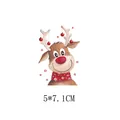 Cute Christmas reindeer cartoon iron-on heat transfer patch for clothing decoration - 5x7.1cm