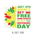 Juneteenth Sonnenblume Bügelbild für T-Shirts DIY Aufbügler Abzeichen 8,5x7,3cm - Sonnenblume Manifest Muster (AT1631)