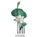Elegant white lotus flower heat transfer decal for T-shirt and bags DIY patch 15x25cm size - DS0399