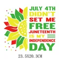 Juneteenth Thema Sonnenblumen-Bügelbild für T-Shirt-Druck, Größe 23,5x20,3cm - Großes Sonnenblume Manifest Muster (DH1353)