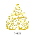 Gold Merry Christmas heat transfer sticker for clothing, 7x8cm DIY decal - 7x8cm