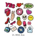 Summer cartoon heat transfer stickers for clothing, assorted patterns, 21.8x22.6cm sheet size - Donut and High Heel Fashion Mix (DH0126)