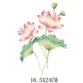 Elegant pink lotus floral heat transfer decal sticker for DIY clothing bags 16.5x24cm - DS0401