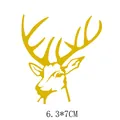 Christmas reindeer head heat transfer sticker for clothes DIY size 6.3x7cm yellow decal - 6.3x7cm