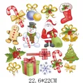Adhesivos de transferencia térmica Navidad motivos Papá Noel y muñeco nieve 22.6x22cm - Estilo de Hombre de Jengibre (DH0232)