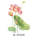 Aesthetic pink lotus floral heat transfer sticker for DIY clothing and bags 16.5x23cm - DS0403