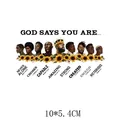 Religious African men and sunflowers iron-on heat transfer patch for clothing, 10x5.4cm - Sunflower Afro Male Religious Quote Style (AT1085) / 10x5.4cm