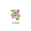Retro daisy and smiley face heat transfer sticker for DIY clothing decoration 5.4x6cm - 5.4x6cm / Daisy Smiley Style (AT023)