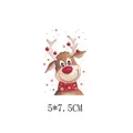 Cute Christmas cartoon reindeer iron-on heat transfer sticker for clothing, 5x7.5cm - 5x7.5cm