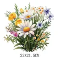 Pegatina transferencia térmica flores acuarela, diseño floral 22x21,5cm para ropa personalizada - Estilo Acuarela Primavera Mariposa Floral (DS099)