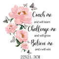 Elegant pink peony and butterfly heat transfer print for DIY clothing 22x21cm - DS0407