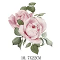 Beautiful pink rose floral heat transfer sticker decal for DIY T-shirts and bags - DS0408