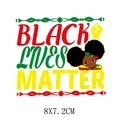 Hochwertiger Black Lives Matter Aufbügler für T-Shirts, Cartoon-Design, 8x7.2cm - Black Lives Matter Muster (AT1632)