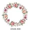 Beautiful 22x20.9cm floral wreath heat transfer iron-on decal for T-shirts and bags - DS0409