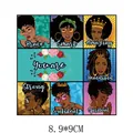 Vibrant Black girl power heat transfer patch with positive affirmation text, 8.9x9cm size - 8.9x9cm