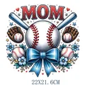 American sports style Baseball MOM heat transfer patch for clothes DIY 22x21.6cm - Red Glitter MOM Baseball Pattern (DS2113)