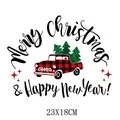 Christmas truck buffalo plaid heat transfer decal 23x18cm for apparel decoration - Red and Black Plaid Truck Christmas Tree Style (DH0146) / 23x18cm