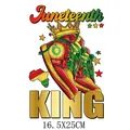 Juneteenth King heat transfer patch with sneakers and crown design, size 16.5x25cm - Juneteenth King Sneakers Style (DS029)