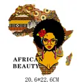 African beauty map design heat transfer patch for clothing 20.6x22.6cm - African Beauty Pattern (DH0825)