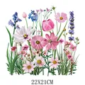 Vibrant pink flower bouquet heat transfer sticker for DIY clothing decoration 22x21cm - Pink Purple Blue Multi-Color Floral (DF0212)