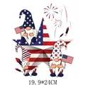 Adesivo termotrasferibile gnomi patriottici con stella bandiera USA, misura 19,9x24cm - Confezione 19.9x24cm