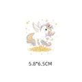 Cute unicorn heat transfer sticker for clothing, rainbow pegasus design, 5.8x6.5cm - White Pegasus Style (AT0189)