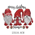 Christmas gnome heat transfer decal 23x18.6cm for DIY clothing prints and crafts - 23X18.6cm