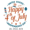 Trasferimento termico patriottico Happy 4th of July per abbigliamento festa design - Confezione 20.5x22.6cm