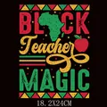 Vibrant Black Teacher Magic heat transfer patch for Black History Month DIY apparel - Black Teacher Magic Style (DS01)