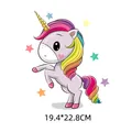 Adorable unicorn heat transfer sticker for kids clothing decoration, 19.4x22.8cm - Dreamy Unicorn Style (DH0242)