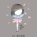Cute woodland fairy heat transfer sticker for clothing, 11.4x13cm size - 11.4*13CM