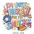 Baseball themed DTF heat transfer sticker for clothes with snack graphic design - Snack Theme Style (DS2119) / 22x21.4cm