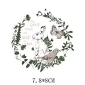 Toppa termoadesiva con coniglio vintage e tema natura per abbigliamento - Stile Coniglio Wild and Free (AT0937)