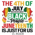 Juneteenth Black History themed heat transfer sticker 21.8x22cm for apparel DIY - Juneteenth Africa Map Fist Style (DS02)