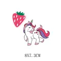 Autocollant transfert thermique licorne et fraise pour vêtements enfants, 8x7.3cm - Licorne et Fraise (AT0939)