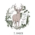 Toppa termoadesiva con cervo e uccello All Good Things Are Wild and Free 7,8x8cm - Stile Cervo Selvaggio (AT0929)