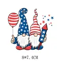 Decalcomania termica gnomi patriottici per abbigliamento Giorno dell'Indipendenza - Confezione 8x7.4cm