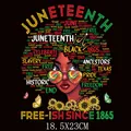 Juneteenth Black History Afro woman heat transfer sticker for clothing 18.5x23cm - Juneteenth Freedom Celebration Style (DS04)