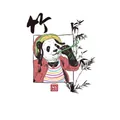 Patch termoadesiva panda artistica con bambù, 6,9x9 cm per la decorazione di abbigliamento DIY - Stile Panda Occhiali da Sole (AT0867)