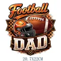 Football Dad iron-on heat transfer sticker with helmet and ball design for clothing - Football DAD Style (DS2124)