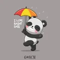 Adesivo termotrasferibile panda con ombrello per vestiti, 6x8cm, decorazione fai-da-te. - Stile Panda Ombrello (AT0865)