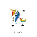 Autocollant de transfert thermique licorne arc-en-ciel dabbing pour vêtements d'enfants - Licorne Blanche Dabbing (AT021) / 8.2x9cm