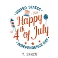 Adesivo a trasferimento termico Giorno dell'Indipendenza USA, motivo 4 luglio - Confezione 7.2x8cm