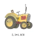Autocollant transfert thermique tracteur jaune pour vêtements enfants, 5.3x4.8cm - Tracteur Jaune (AT1246)